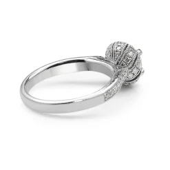 18ct White Gold Deco Style Halo Diamond Ring