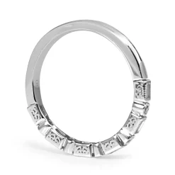 18ct White Gold Deco Style Fine Diamond Band