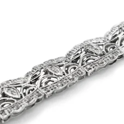 14ct White Gold Deco Style Diamond Bracelet