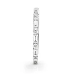 18ct White Gold Deco Style Fine Diamond Band