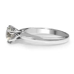 18ct White Gold Diamond 6 Claw Solitaire Ring