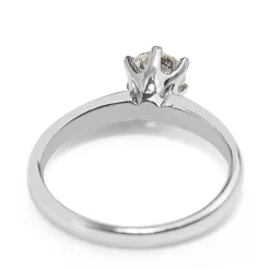 18ct White Gold Diamond 6 Claw Solitaire Ring