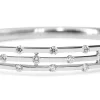 18ct White Gold Diamond 3 Row Bangle