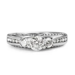 9ct White Gold Diamond 3 Stone Ring