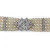 14ct White Gold Diamond and Cultured Pearl Bracelet