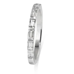 18ct White Gold Diamond Baguette Band