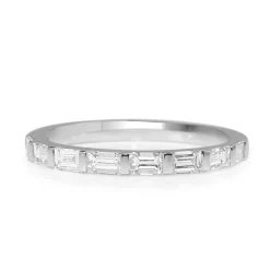 18ct White Gold Diamond Baguette Band