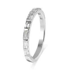 18ct White Gold Diamond Baguette Band