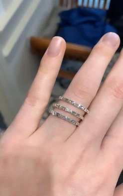 18ct White Gold Diamond Baguette Band