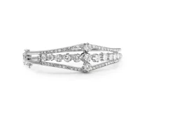 14ct White Gold Diamond Bangle