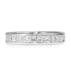 14ct White Gold Diamond Channel Set Band