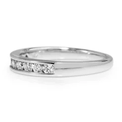 14ct White Gold Diamond Channel Set Band