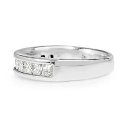 18ct White Gold Diamond Channel Set Band