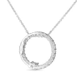 14ct White Gold Diamond Circle Necklace