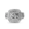 18ct White Gold Diamond Cluster Halo Ring