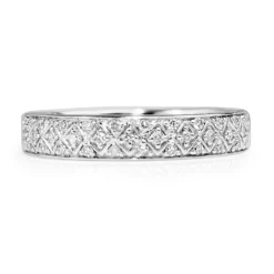 9ct White Gold Diamond Cluster Band