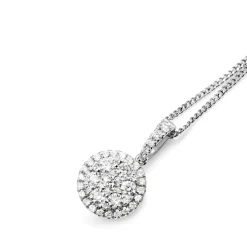 18ct White Gold Diamond Cluster Pendant