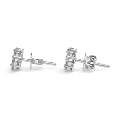 9ct White Gold Diamond Cluster Earrings