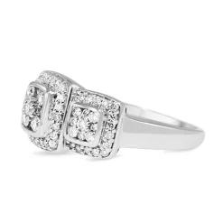 10ct White Gold Diamond Cluster Ring
