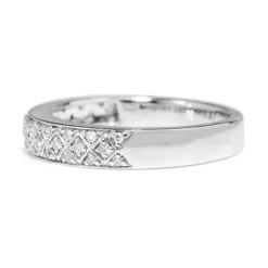 9ct White Gold Diamond Cluster Band