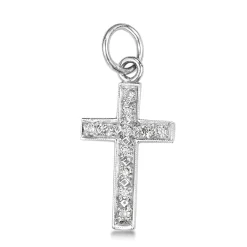 18ct White Gold Diamond Cross Pendant