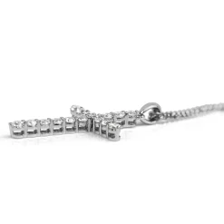 18ct White Gold Diamond Cross Necklace