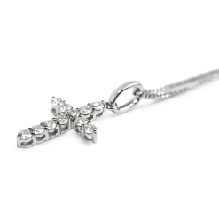 18ct White Gold Diamond Cross Necklace