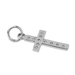 18ct White Gold Diamond Cross Pendant