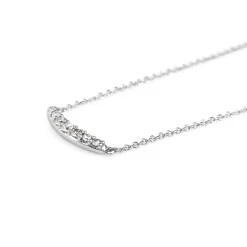 14ct White Gold Diamond Curve Necklace