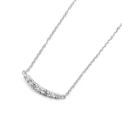 14ct White Gold Diamond Curve Necklace