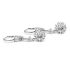 18ct White Gold Diamond Daisy Drop Earrings