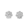 18ct White Gold Diamond Daisy Stud Earrings