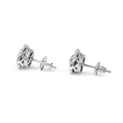 18ct White Gold Diamond Daisy Stud Earrings