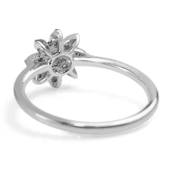 9ct White Gold Diamond Daisy Ring