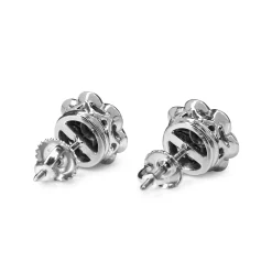 18ct White Gold Diamond Daisy Stud Earrings
