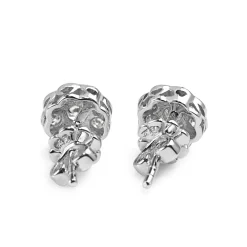 9ct White Gold Diamond Daisy Floral Stud Earrings