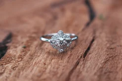 18ct White Gold Diamond Deco Style Ring