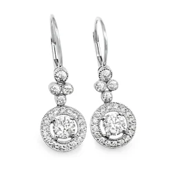 18ct White Gold Diamond Drop Earrings