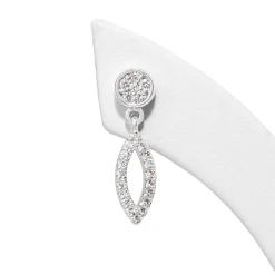 9ct White Gold Diamond Drop Earrings