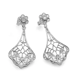 18ct White Gold Diamond Drop Earrings