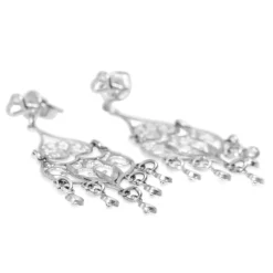 14ct White Gold Diamond Drop Chandelier Earrings