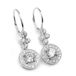 18ct White Gold Diamond Drop Earrings