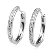 9ct White Gold Diamond Grain Set Hoop Earrings
