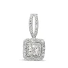 14ct White Gold Diamond Halo Pendant with Split Bental