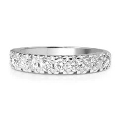 18ct White Gold Diamond Half Hoop Band