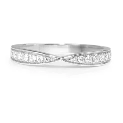 18ct White Gold Diamond Half Hoop Band