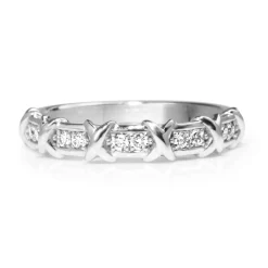 18ct White Gold Diamond Half Hoop Band