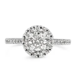 18ct White Gold Diamond Halo Ring