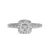 9ct White Gold Diamond Halo Cluster Ring