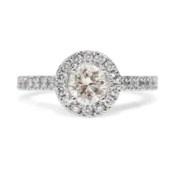 18ct White Gold Diamond Halo Ring